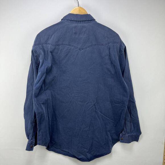 Vintage 90s Levi's Snap Button Faded Long Sleeve Shirt Large - Picture 8 of 11